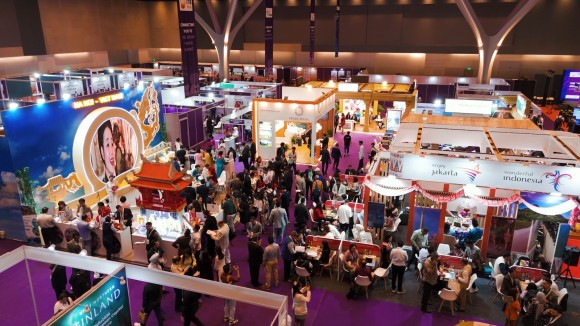 Exhibitor booths at ITB India.